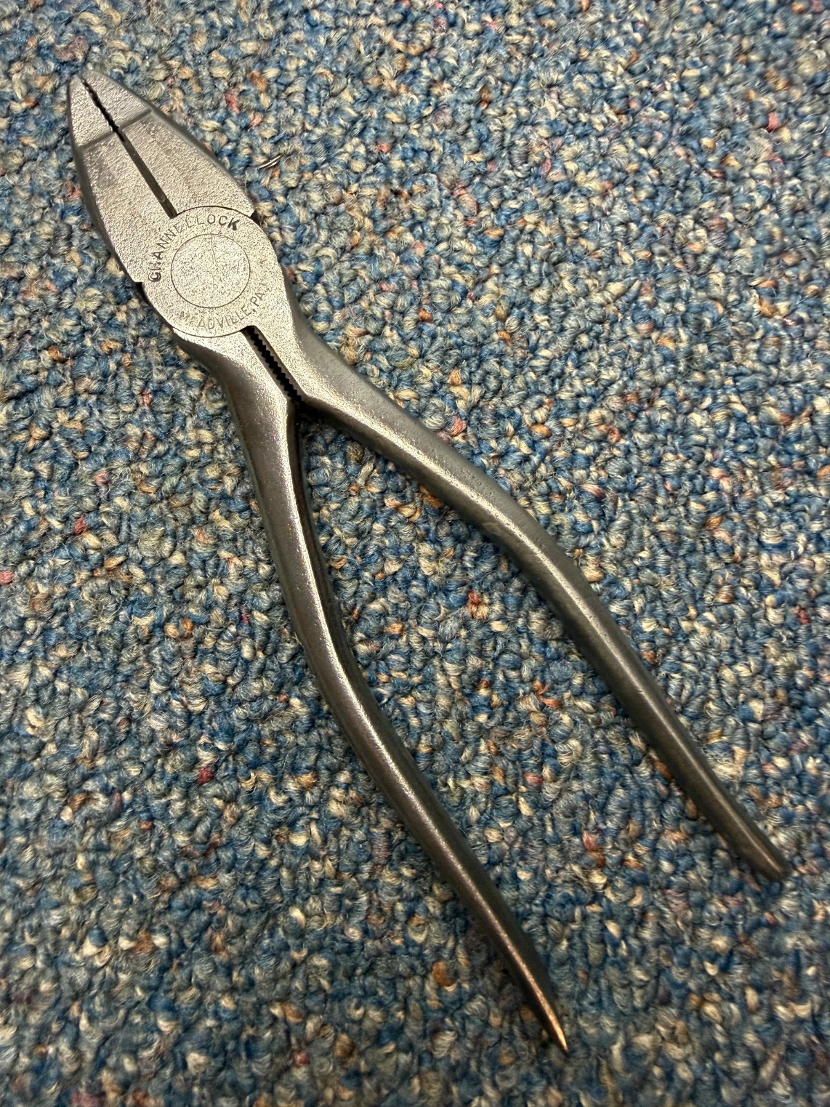 Vtg Channellock 347 lineman’s pliers, 1940s, patterned handles, vg condition