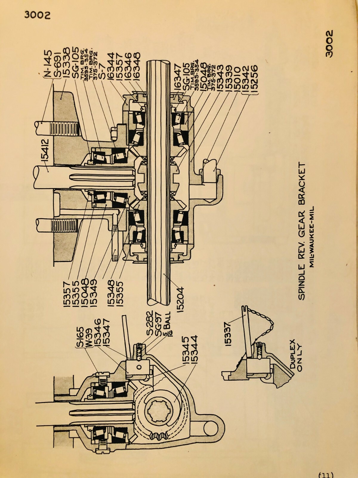Kearney & Trecker Mil-Waukee-Mil 1400-2200 Simplex & Duplex Milling Parts #921