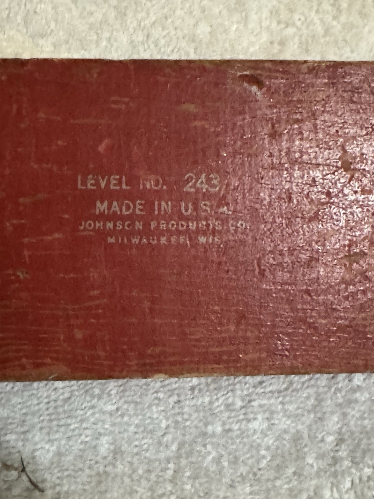 Vintage Johnson No. 243 Wood Spirit Level 24″ Made in USA Milwaukee Wisconsin