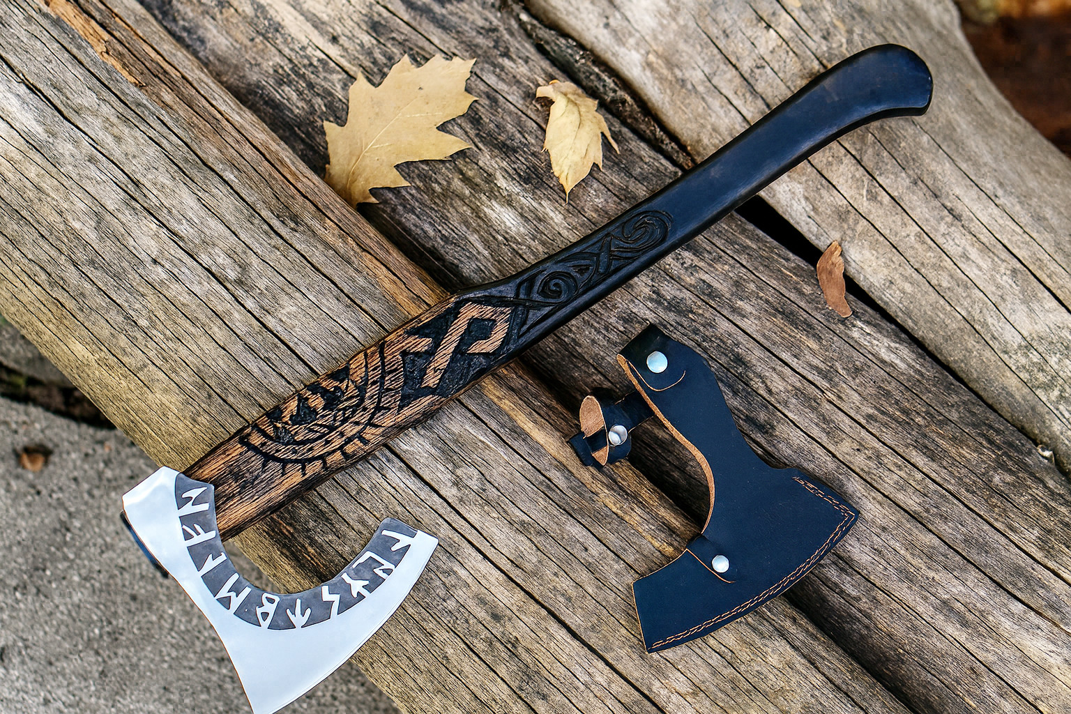 Axes Handmade Viking Axe,Hatched Norse Battle Axe-40 Long Two Handed Axes VBA-11