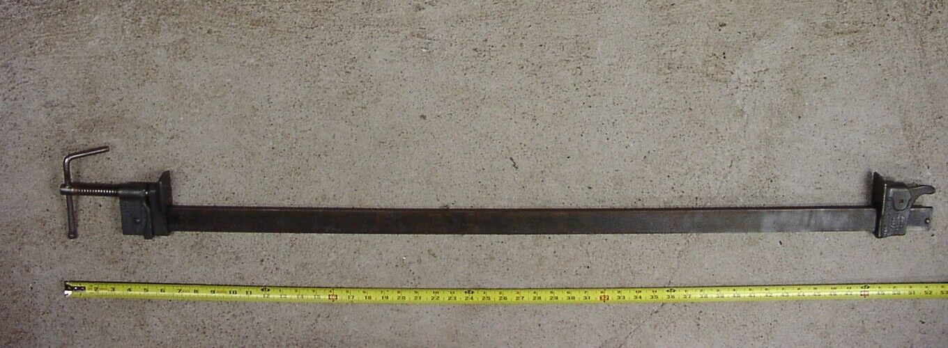 Antique Hartford Clamp Co Heavy Duty Steel Handle Bar Clamp,42″ Capacity,XLINT