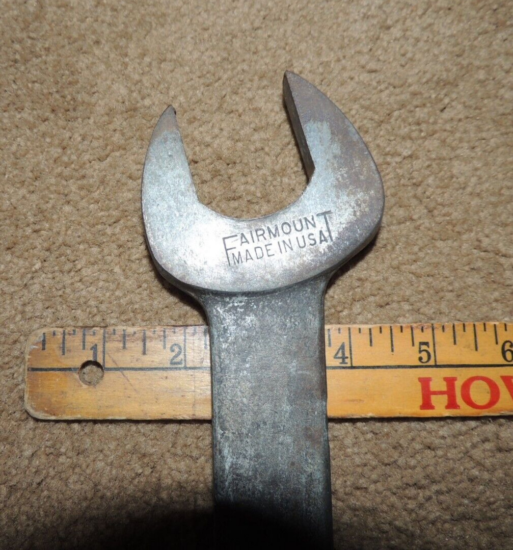LARGE 15-1/2″ VINTAGE FAIRMOUNT OPEN WRENCH No. 1039, 1-1/4″ X 1-7/16″, USA MADE