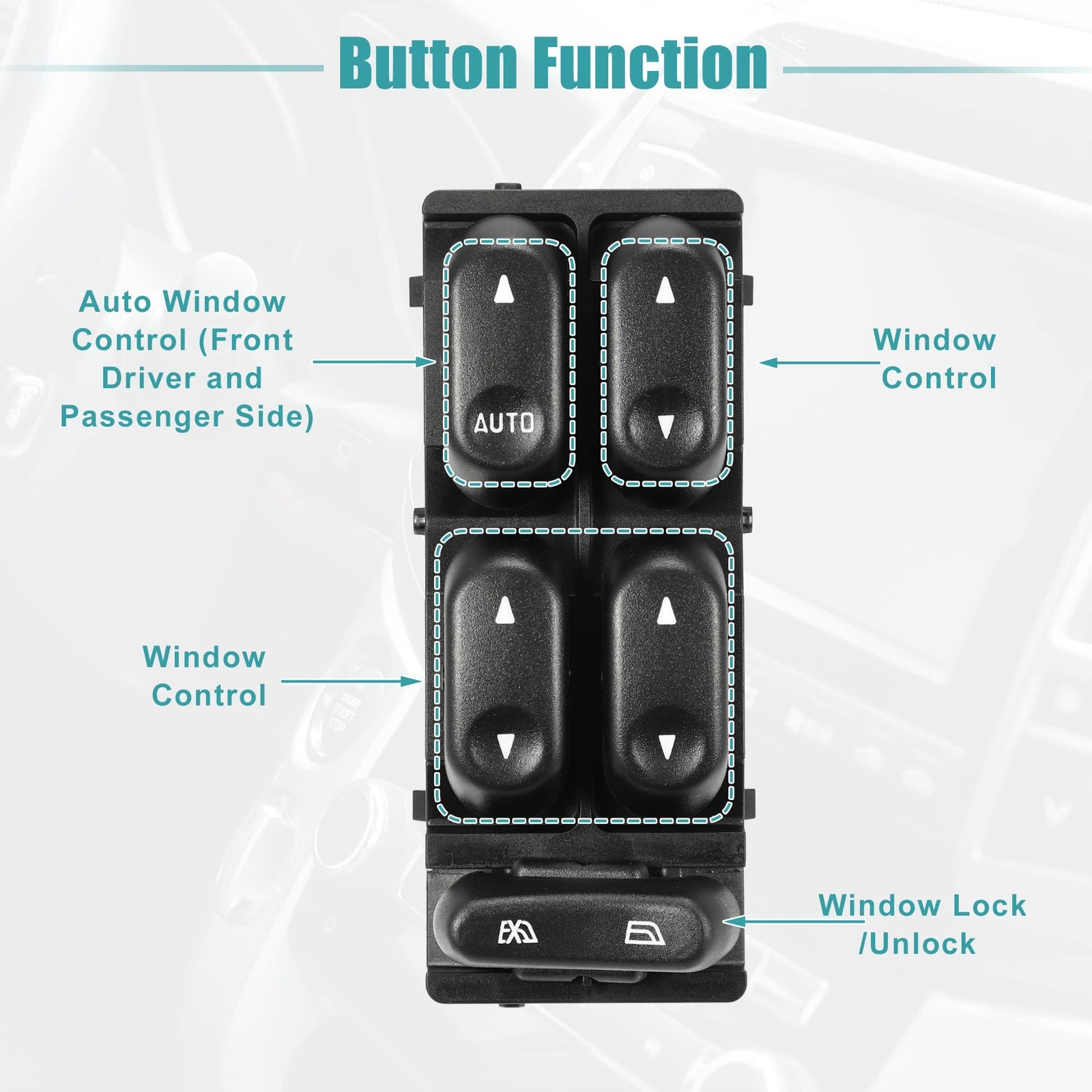 ACROPIX Front Left Driver Side Master Power Window Switch Fit for Ford F-150 …