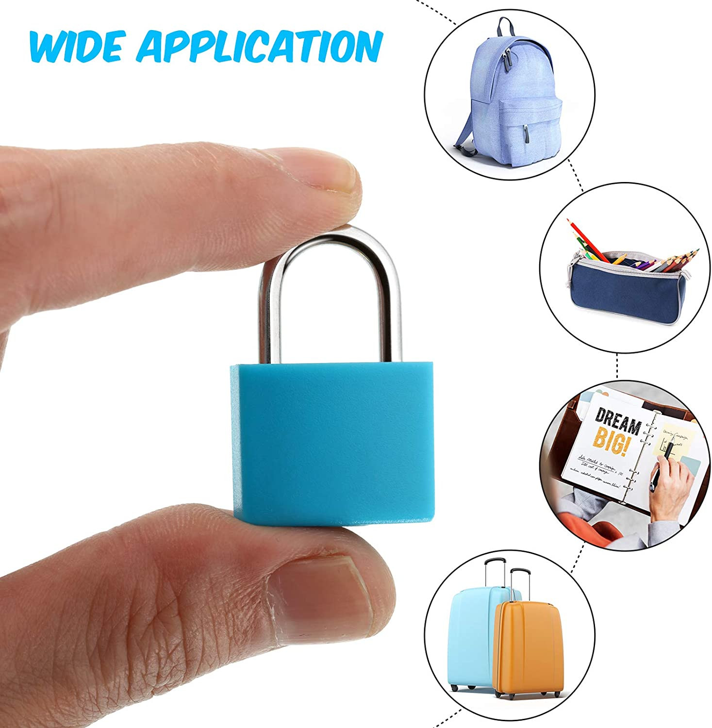 20 Pieces Mini Padlock Suitcase Locks 1.25”With Keys Multicolor Keyed Padlock M