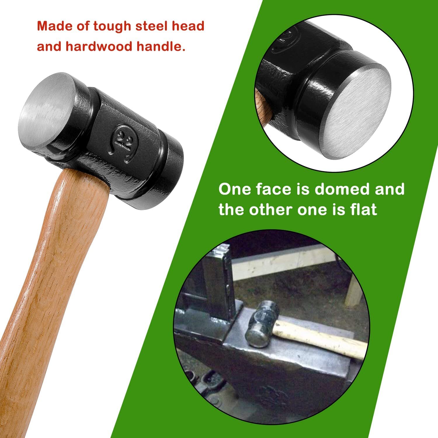 36OZ Rounding Hammer (61B hammer) for Handmade Farrier Forge Tool,16.5 inches