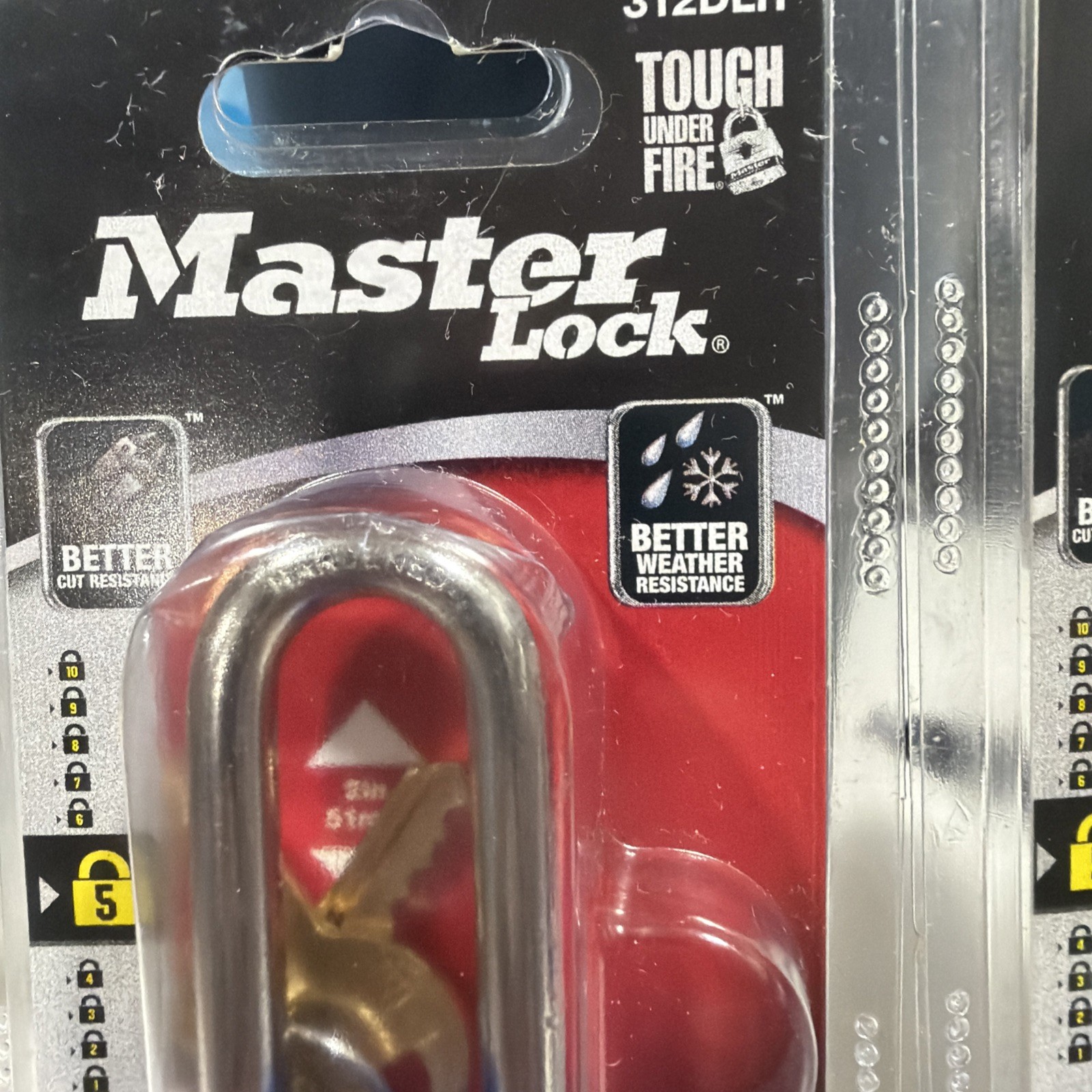 Master Lock 2” Weather Resistant Outdoors W/ 2 Keys #312DLH Padlock New Set of 2