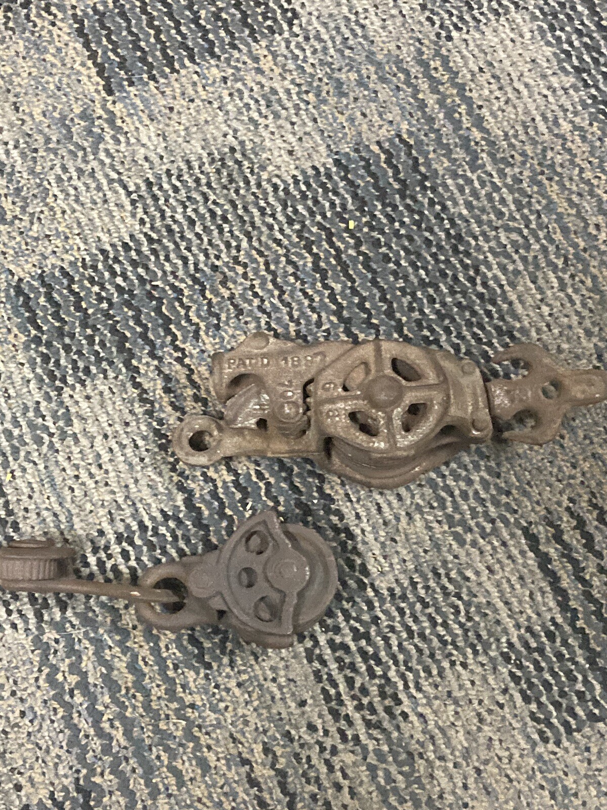 Vintage Primitive Barn Pulley Block Barb Wire Fence Stretcher Country Farm Decor