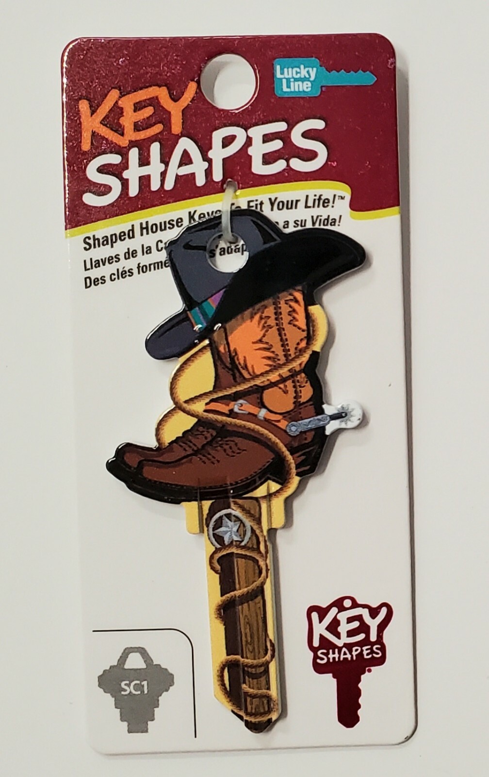 Cowboy House Key Blank 3D Shaped Key Western Rodeo Boot And Hat SC1 Stocking Stu