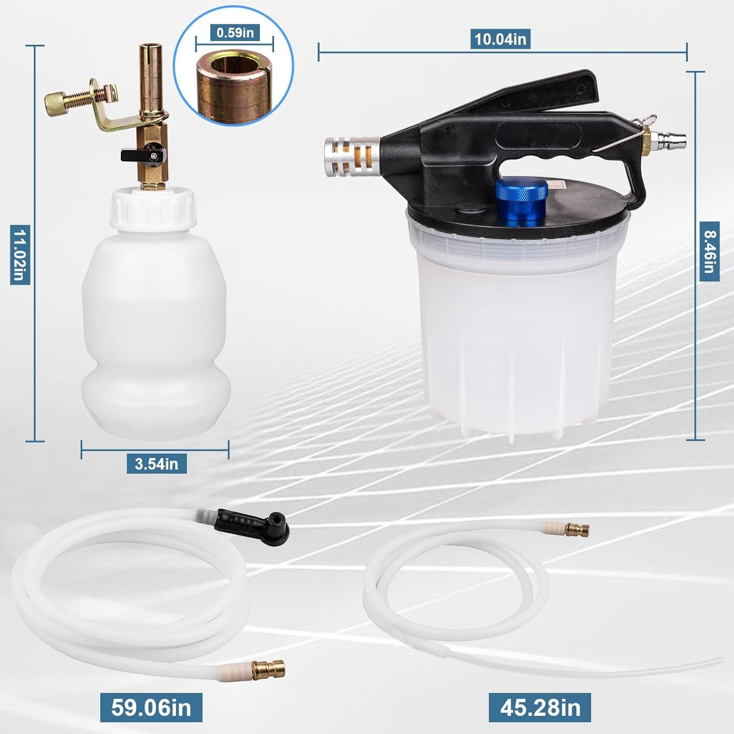 3L Vacuum Brake Bleeder Kit, One Person Pneumatic Brake Fluid Bleeder, Flush Kit