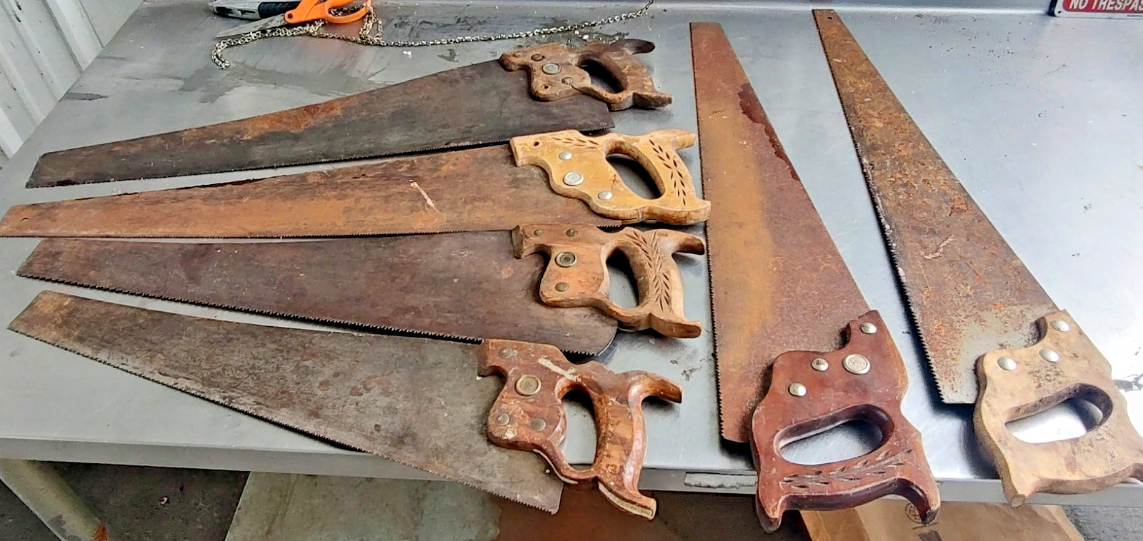 Antique hand saws lot of 6
