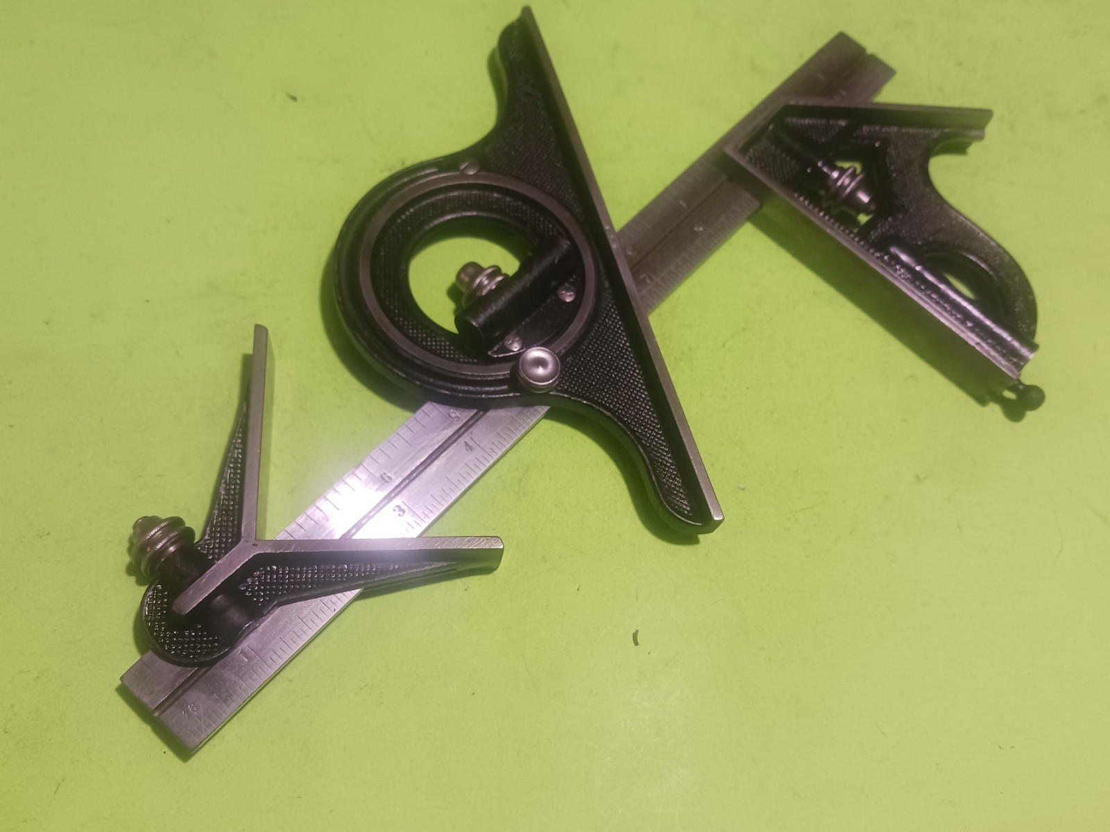 Vintage Starrett Combination Square set Head, protractor,Center Head, 12″ rule