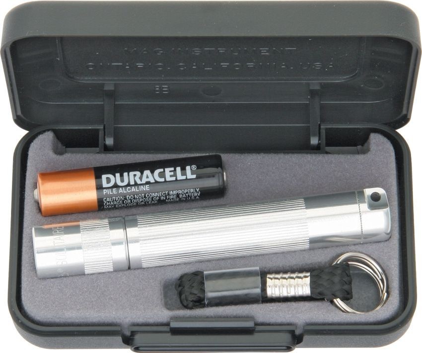 Mag lite Flashlight Mini Solitaire silver with key loop gift case Free S&H USA
