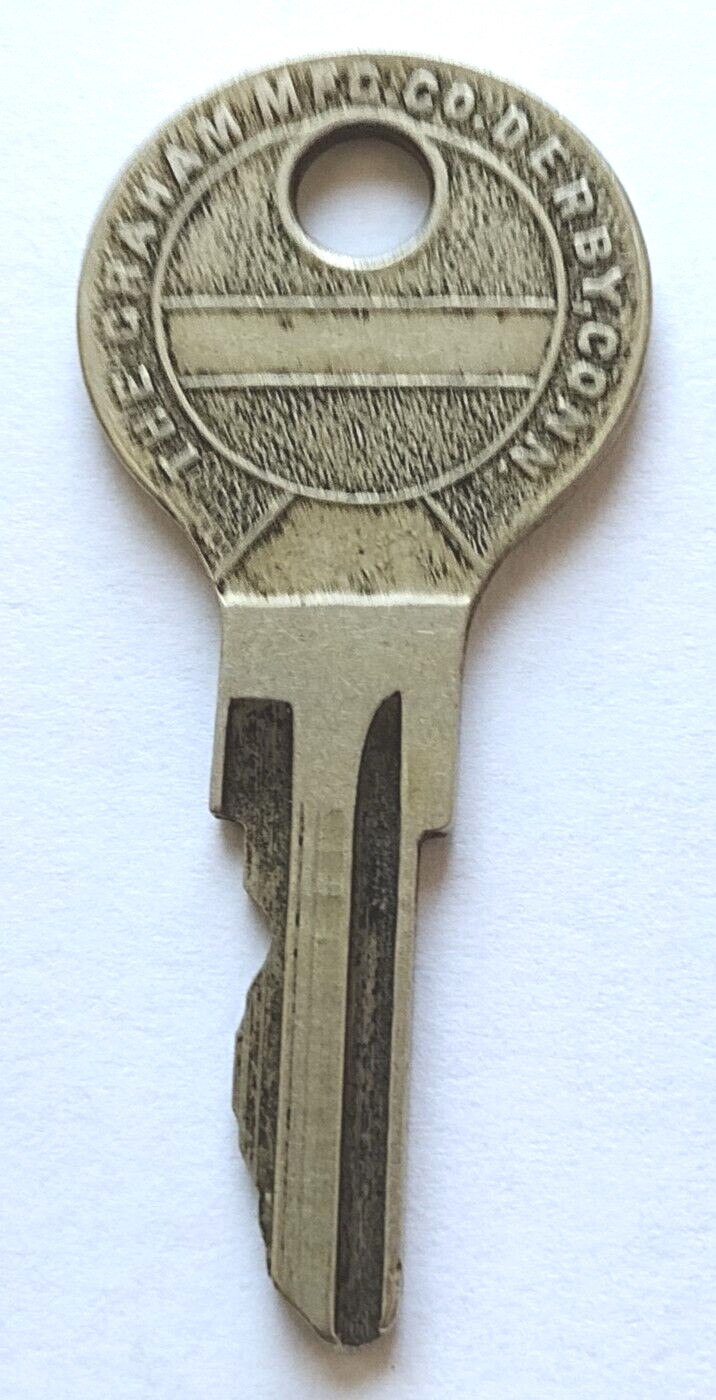 Vintage Key GRAHAM MFG CO DERBY CT Appx 1-3/4″ Replacement Locks Steampunk