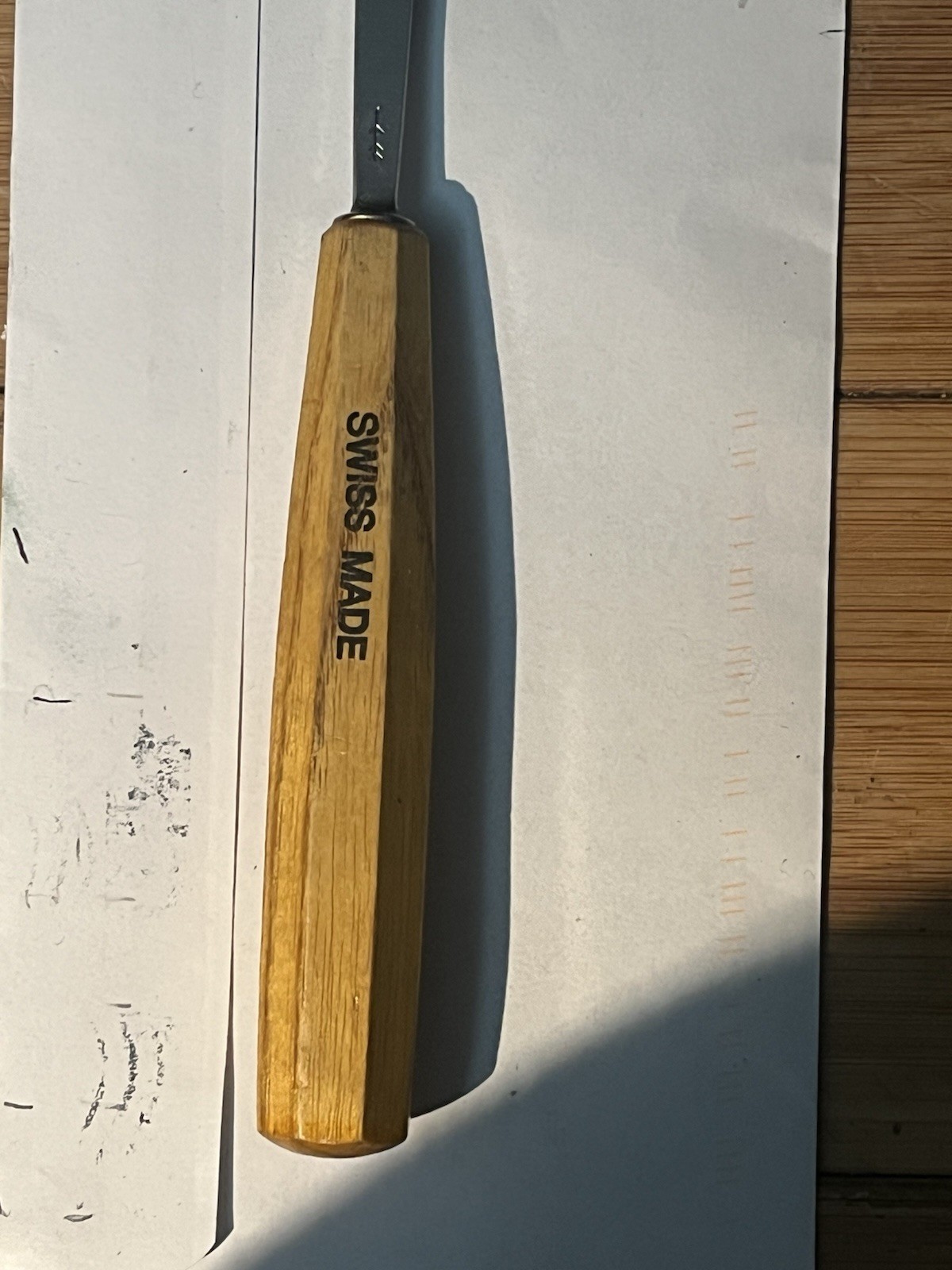 Pfeil Swiss Made Carving Chisel Straight Blade # 1 Wooden Handle