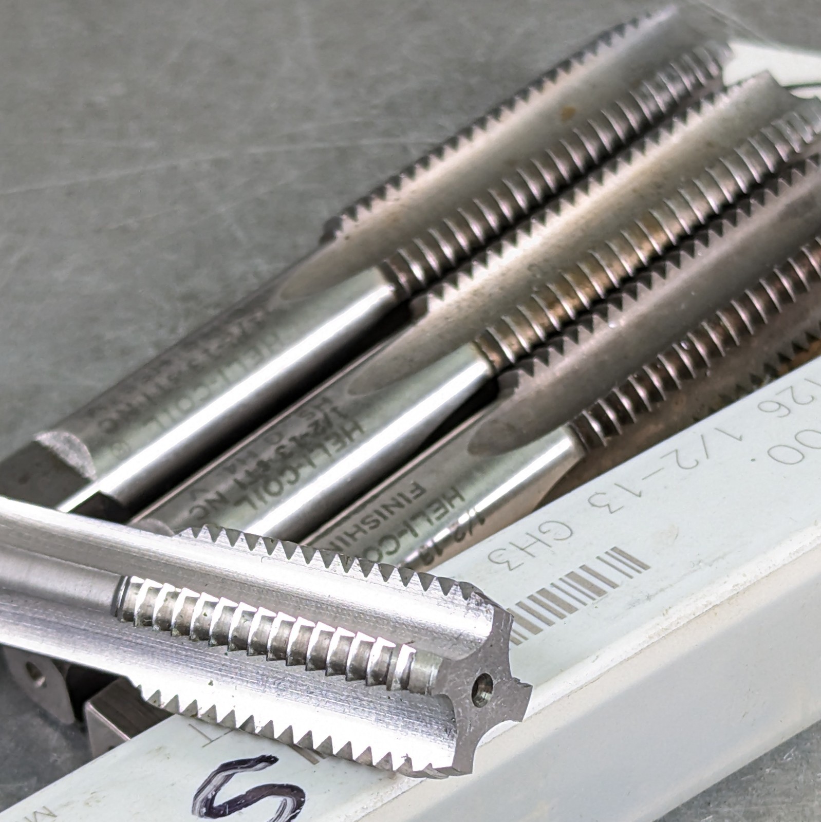 4 Taps 1/2-13 STI 4-Flute Plug/Bttm Sharp! HSS Heli-Coil OSG Machinist Tool§083