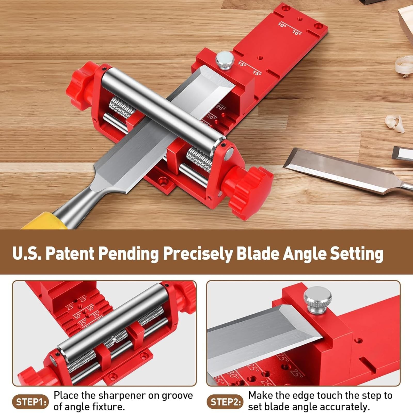 Chisel Sharpening Jig, Wood Honing Guide for Chisels and Planes Width 0.1″ to…