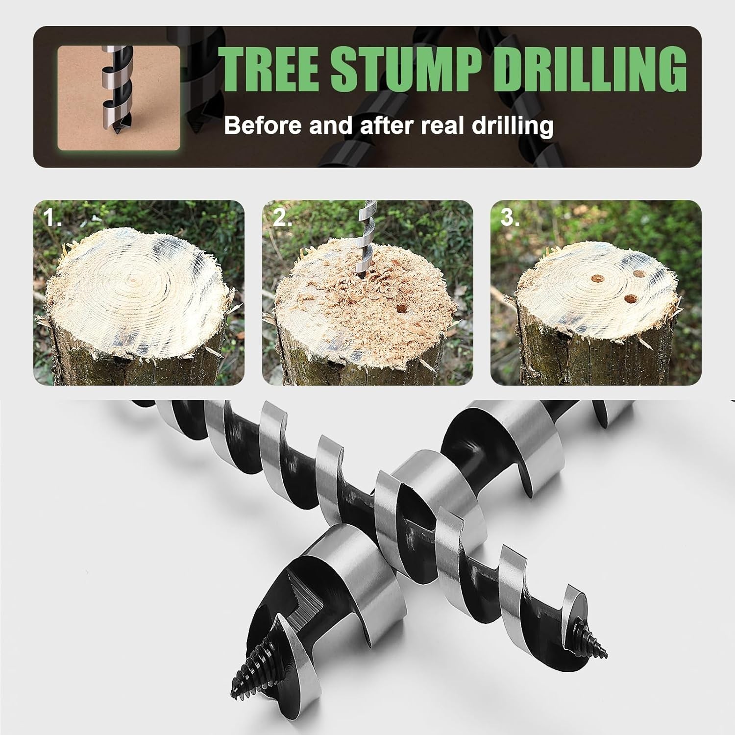 1/4 in x 13.8 in Hex Shank Wood & Plastic Auger Bit