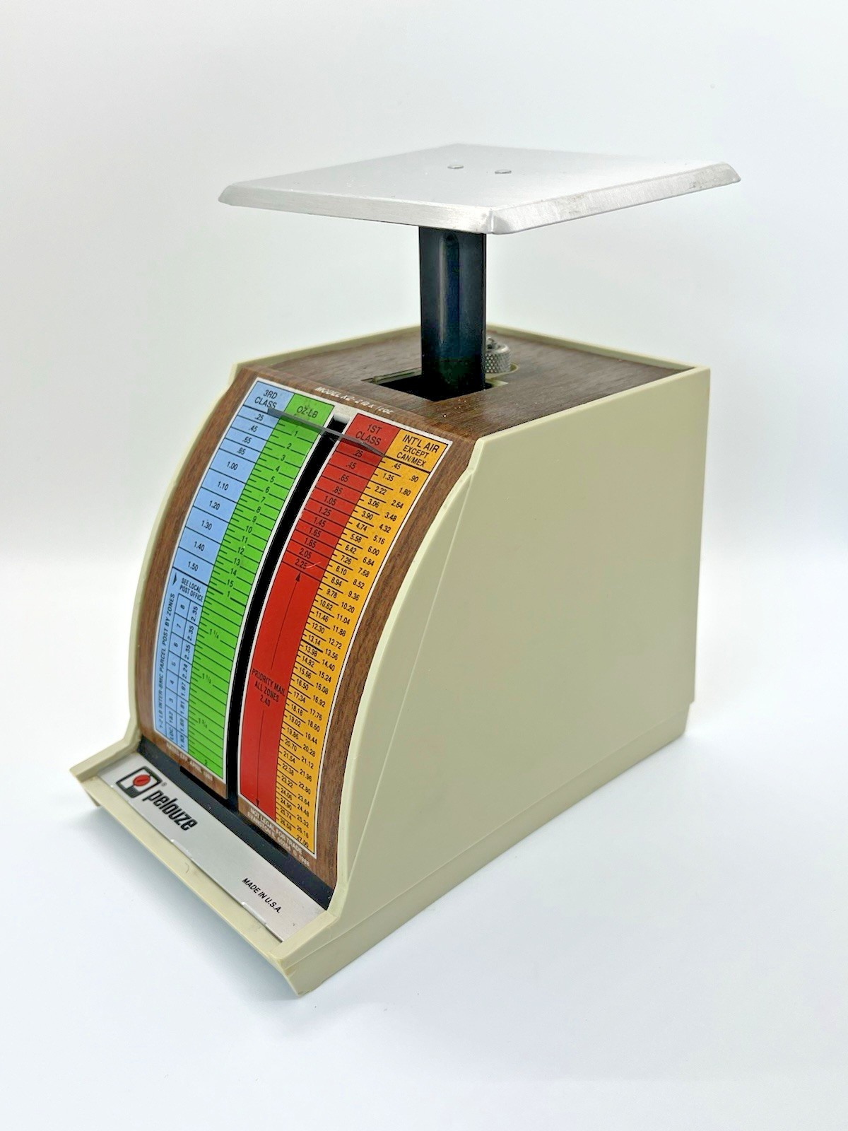Vintage PELOUZE POSTAL SCALE Metal Model x2 Made in USA Colorful Works 80s rates