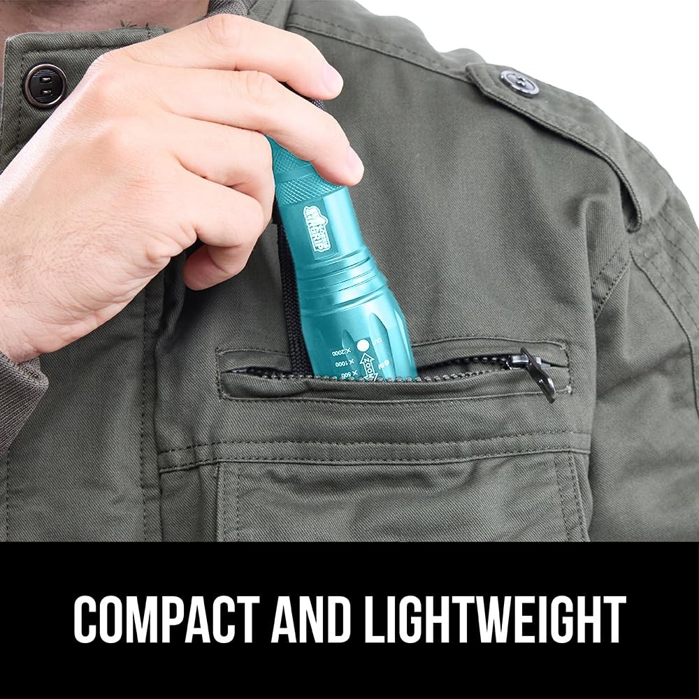 GORILLA GRIP Powerful LED Compact (5.3 x 1.5 x inches), Turquoise