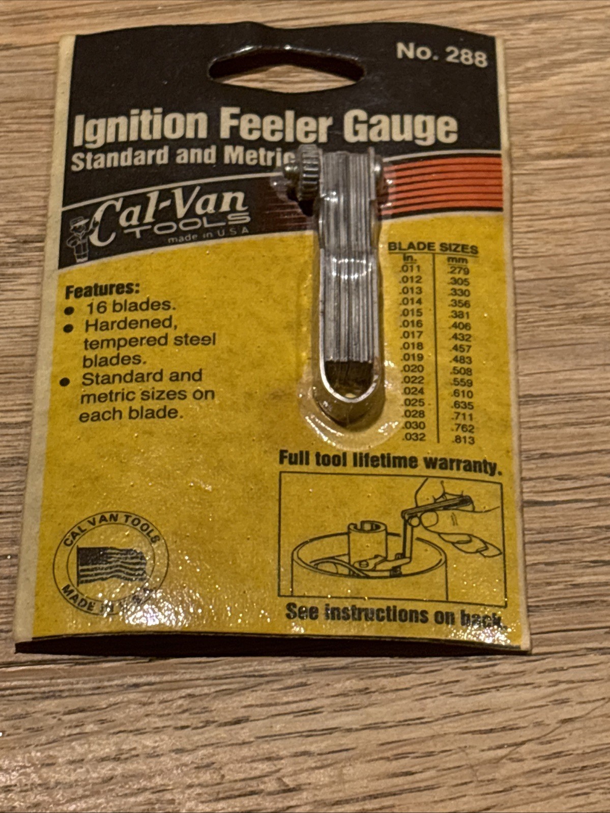 New Old Stock Cal Van 288 Ignition Feeler Gauge Set. Standard And Metric. USA .