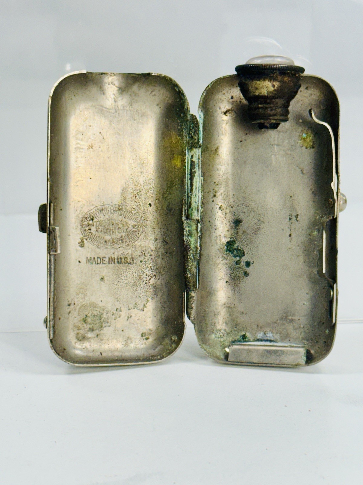 Pair Vintage Thorens Switzerland Pocket Flashlights Tin Metal Untested
