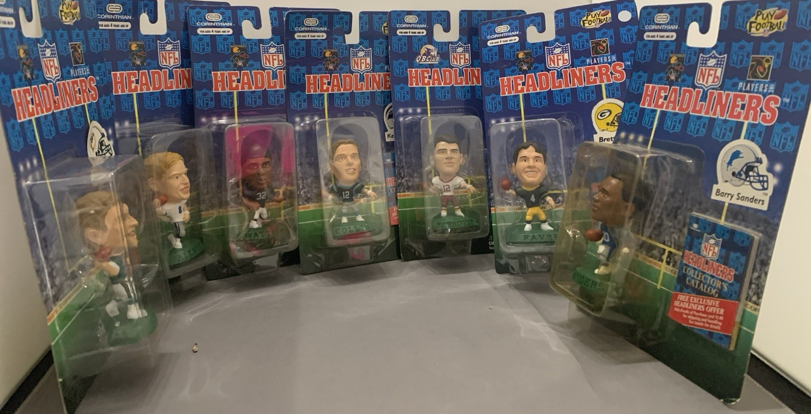 Lot of 7 Headliners NFL Marino, Waters, Aikman,Collins, Frerotte, Farve, Sanders