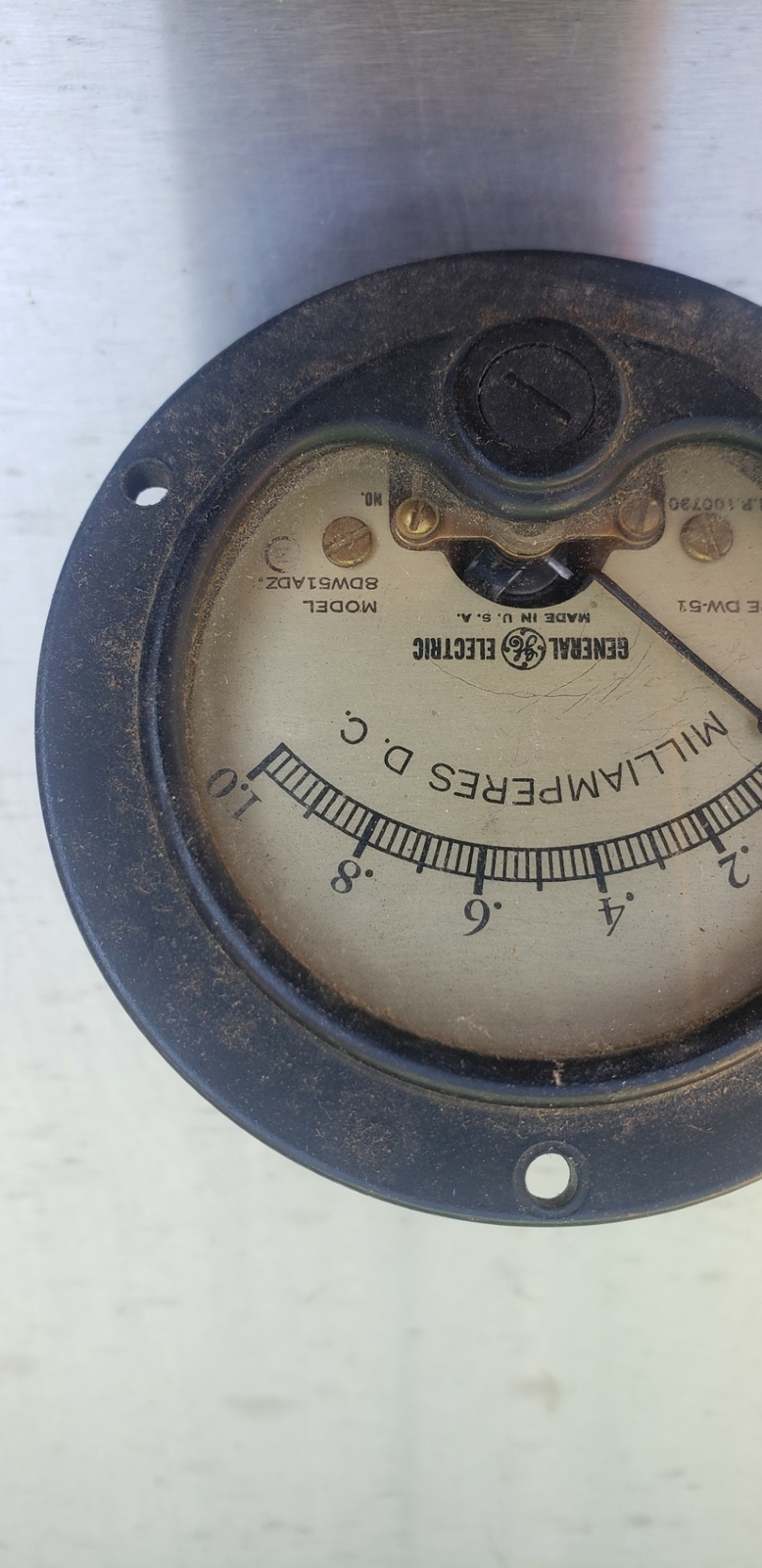 vtg GE general electric MODEL 8DW51ACL7 TYPE DW-51 MILLIAMPS METER