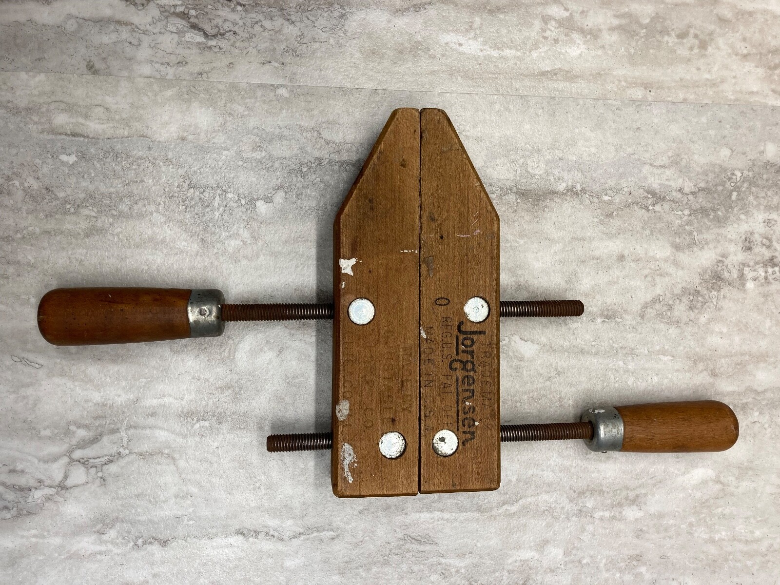 Jorgensen Adjustable Clamp Co Chicago IL Made In USA Wooden Clamp Vintage 8″