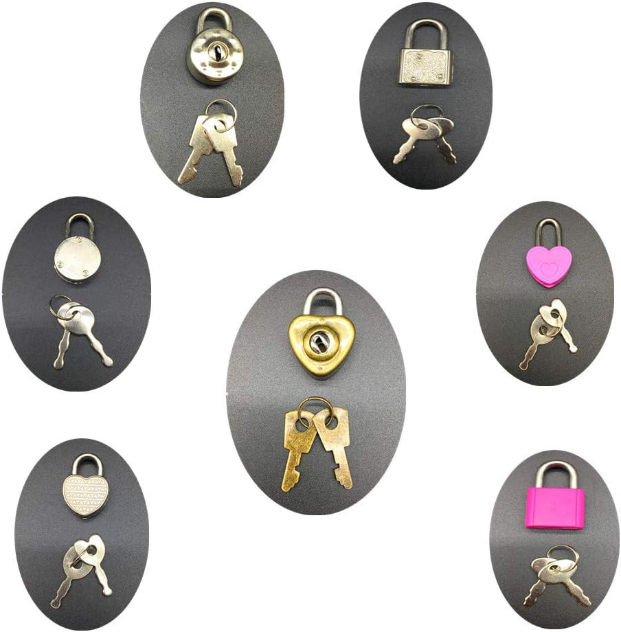 Mix Color Style Mini Heart Luggage Locks Padlocks Archaize Lock with Keys Pack o