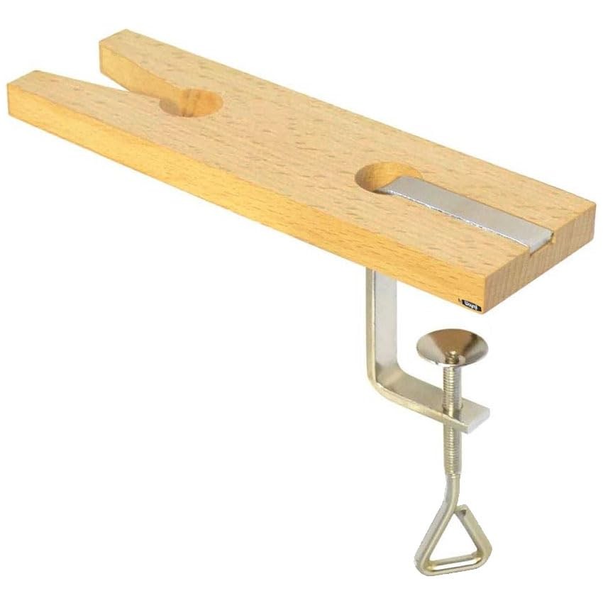 V-Slot Bench Pin with Clamp, Hardwood Jeweler’s for Sawing, Beige