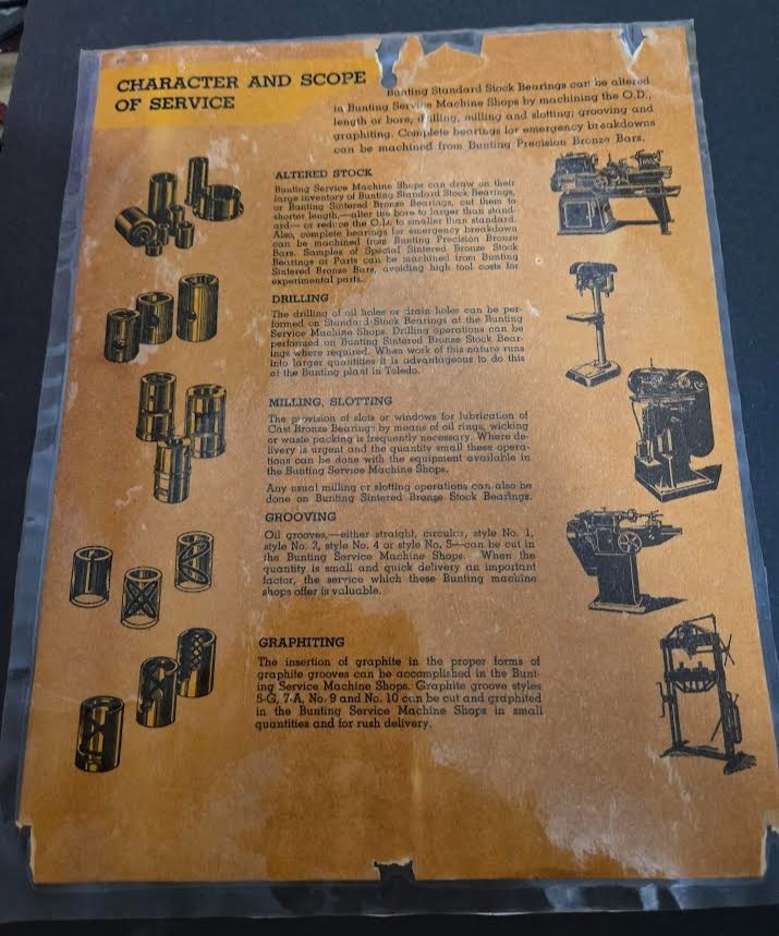 The Bunting Brass & Bronze Company Bronz Bar Item Chart. 1958 SF Business
