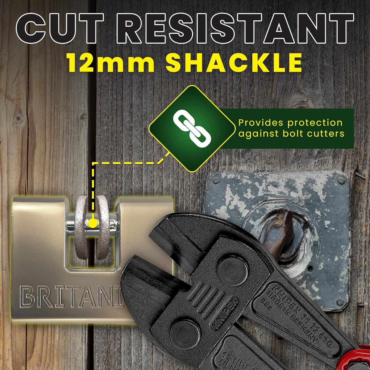 ® BRP74 [Armoured] High Security Padlock – [Anti Drill Cylinder] – Heavy Duty Lo