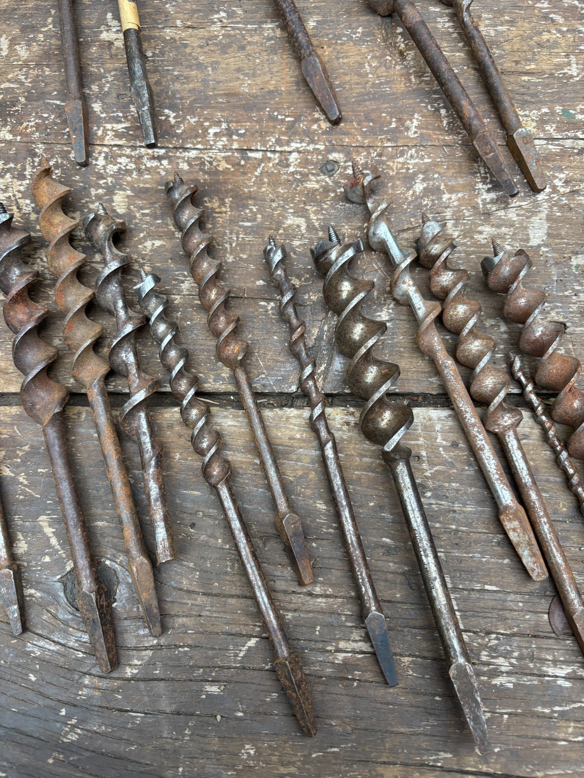 36 Vintage Hand Drill Auger Bits Lot Of 36