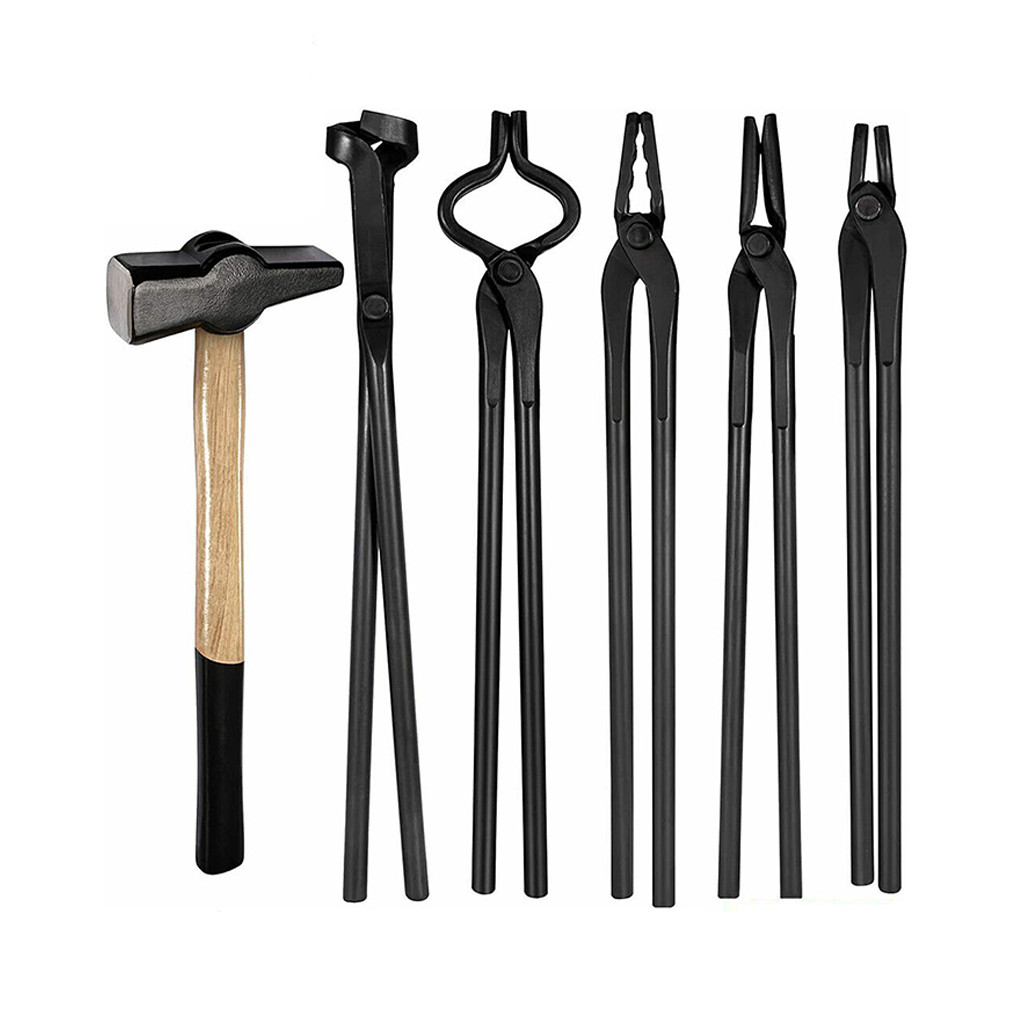 Knife Making Tongs Set Blacksmith Tong & Blacksmith Hammer 1.5kg Forge Tools Kit