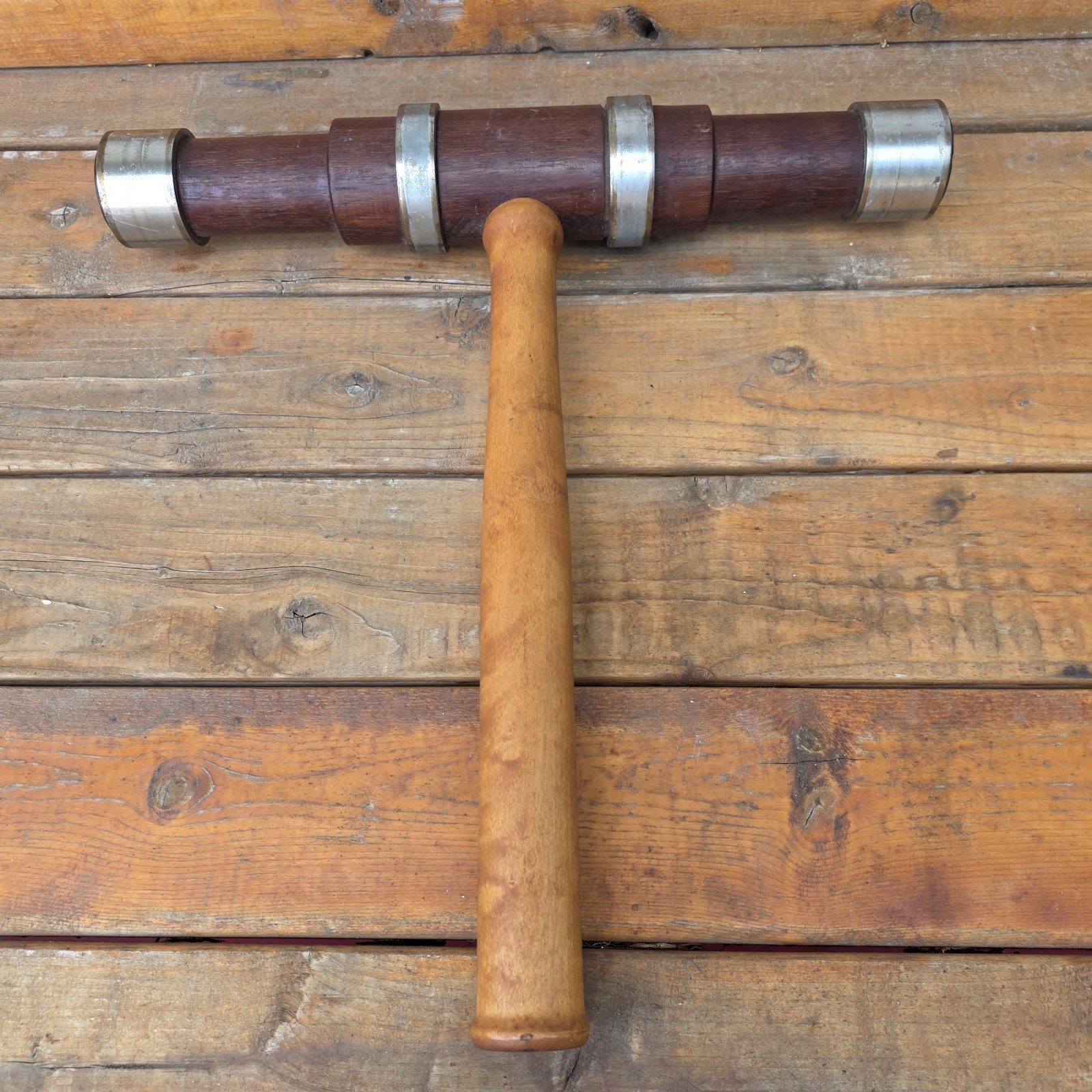 Antique English Rosewood Shipwrights Caulking Mallet Hammer Maritime Tool