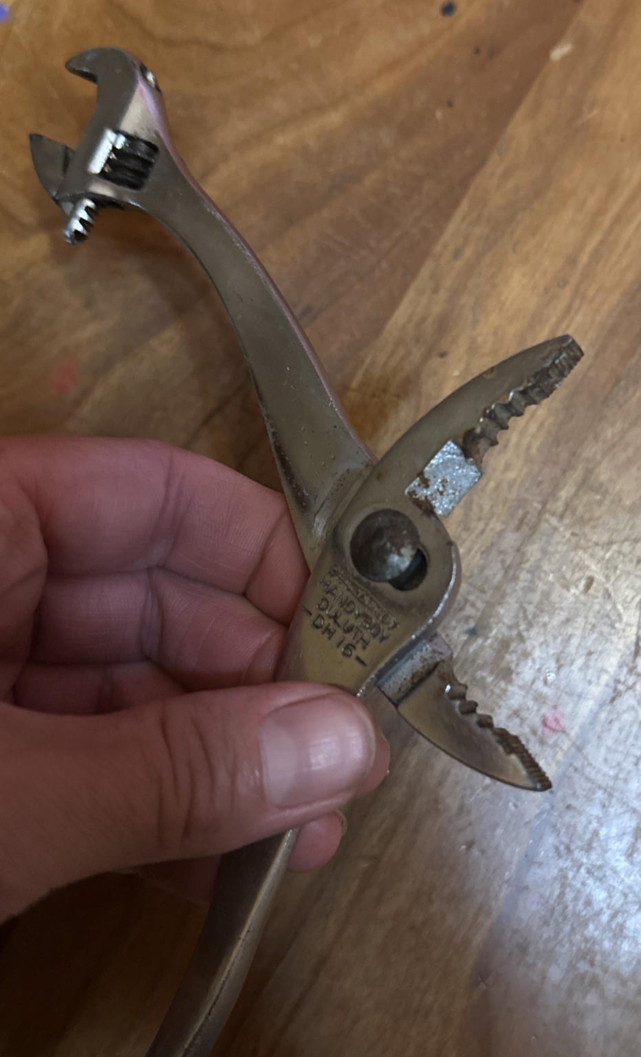 Vintage Diamalloy Handyboy DH-16 Adjustable Wrench Pliers Combo Duluth USA/ Rare