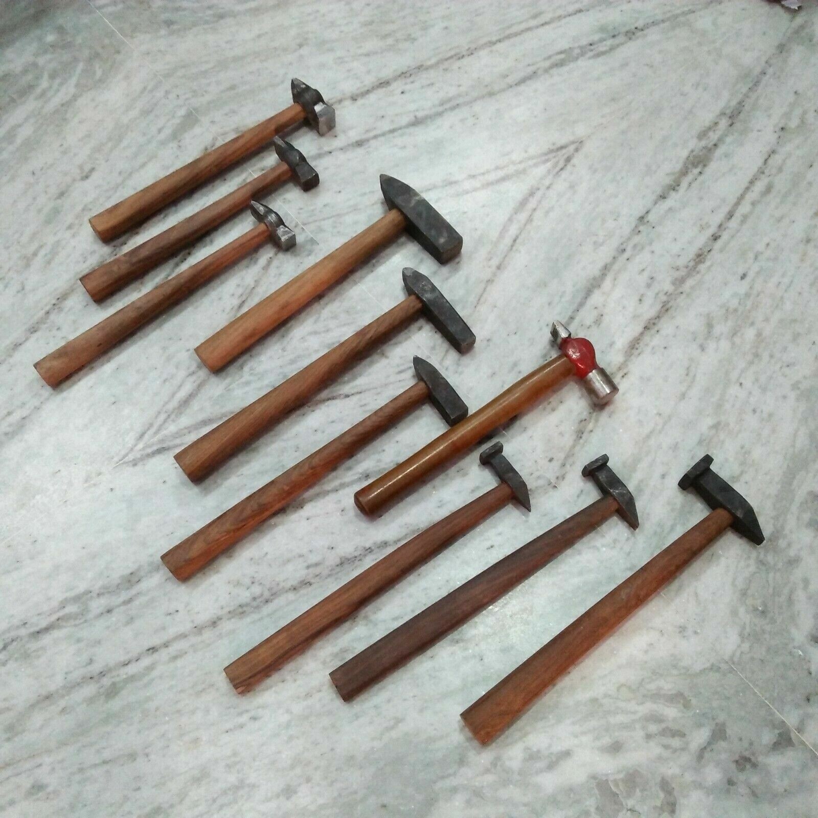 Set of 10 Black Iron Hammer Blacksmith Useful Item Gift for Dad, Husband
