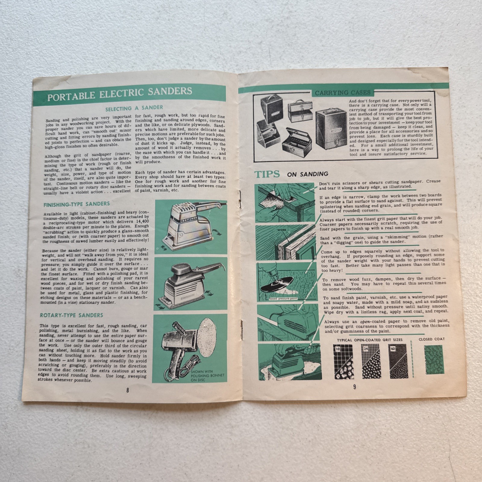 Vintage Craftsman Handbook 1959 Powered Hand Tools