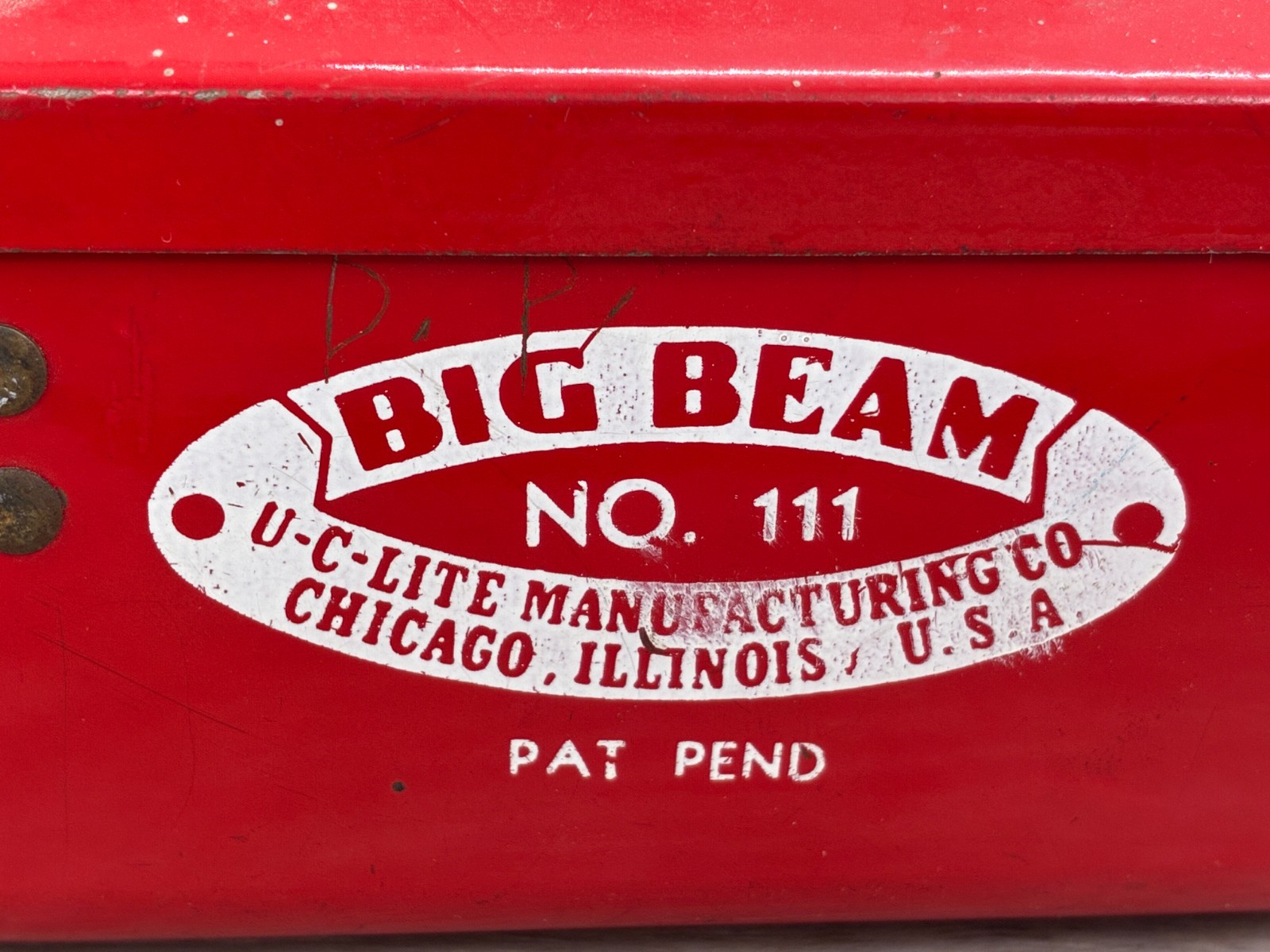 Vintage Big Beam No 111 U C Lite Flashlight Red Box Only No Lens Memorabilia