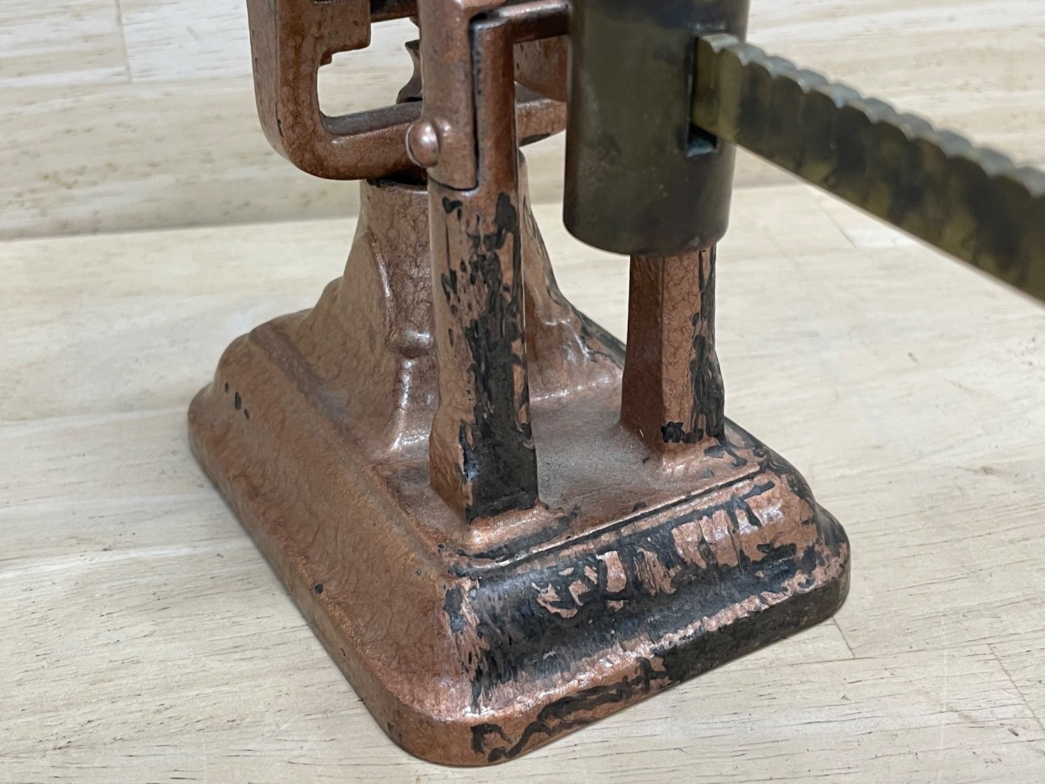Early 20th Century Fairbanks Postal Scale Small Cast Iron Copper Letter