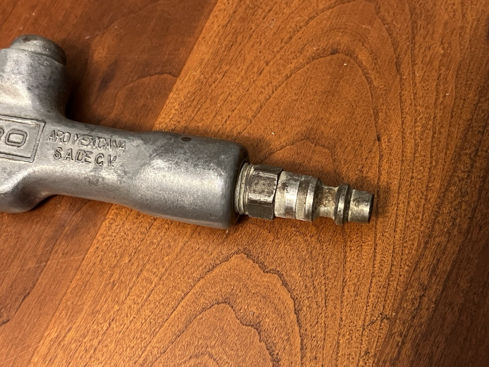 Vintage ARO 7444-J Blow Gun Air Nozzle 100 PSI in 20 PSI Out Silver Tone Mexico