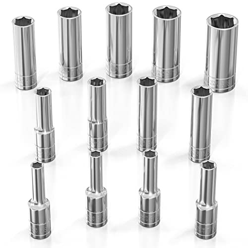 SAE Deep Socket Set – 1/4-Inch Drive, 13pc – 6 13pc, 1/4-Inch Drive Sae Deep