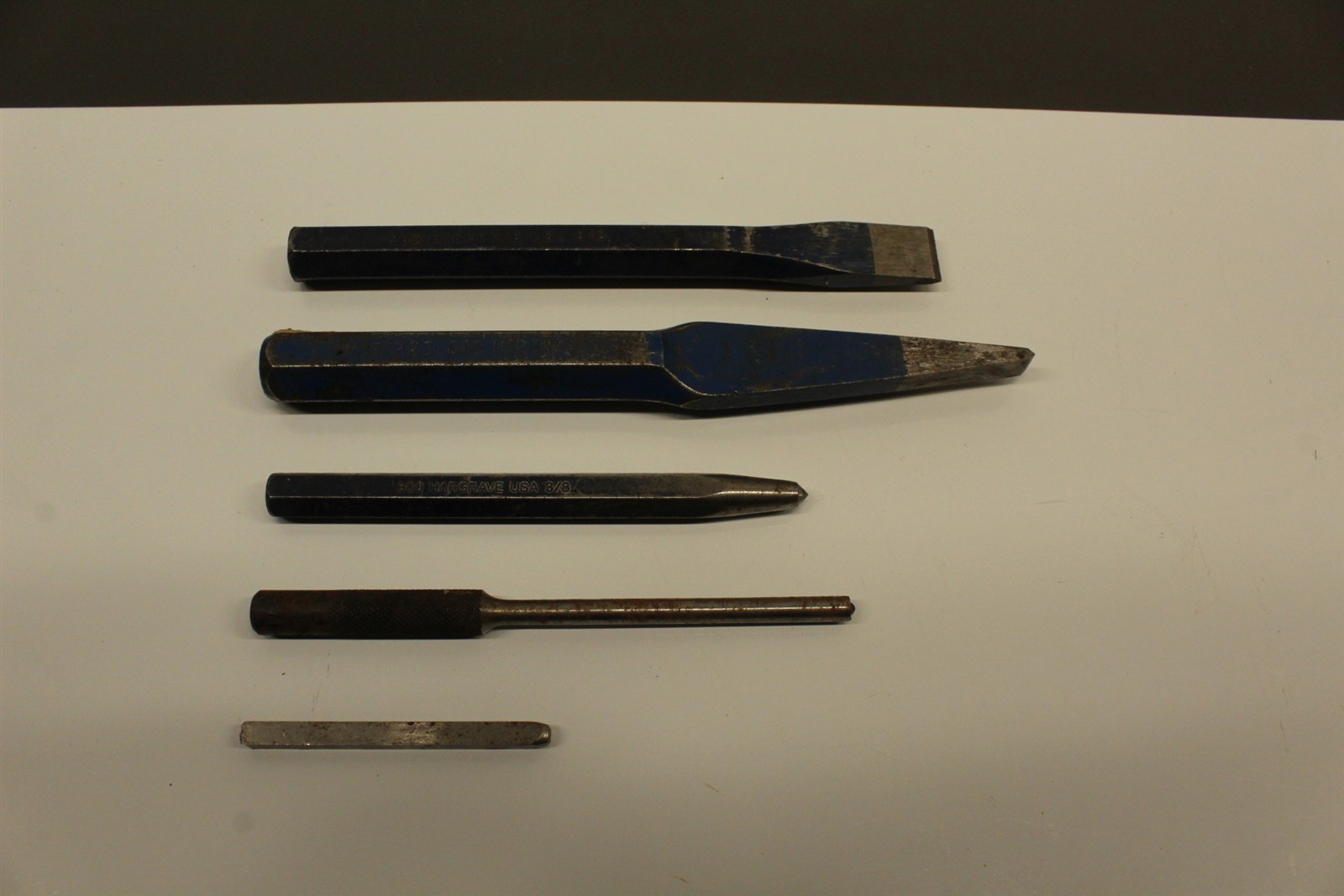 Craftsman Punches Chisel Lot of 5 Pieces Hargrave #200, #223 & #300 Mayhew #7