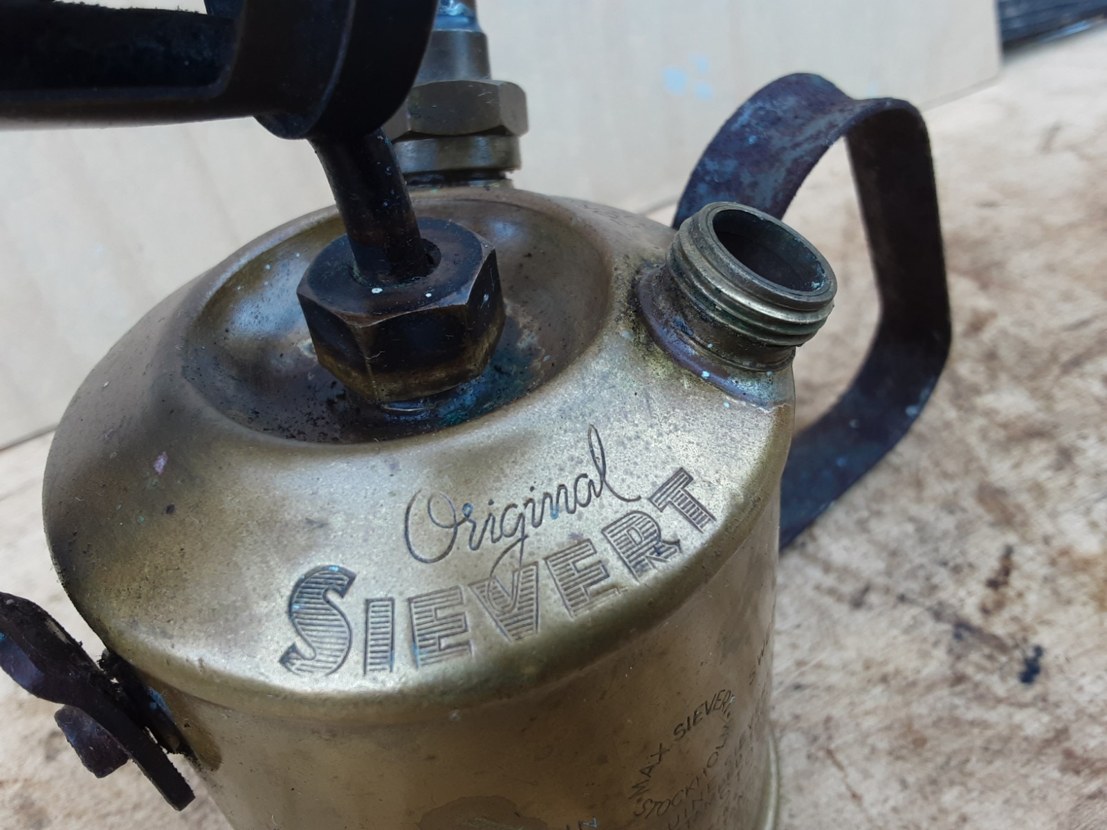 Vintage Max Sievert Brass Blow Lamp, Blowlamp. Type 538. Untested.