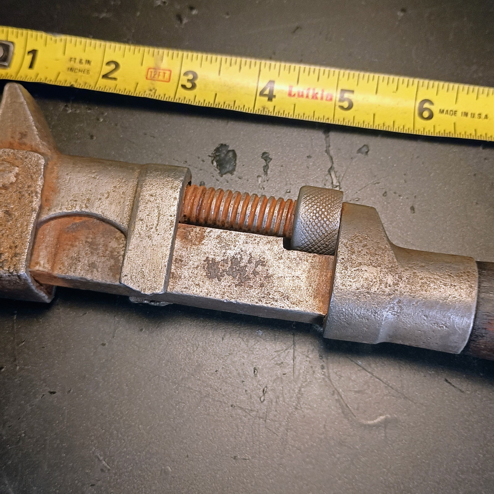 Antique 1890s-1910s P.S. & W. Co. Peck Stow & Wilcox Wood Handled Monkey Wrench