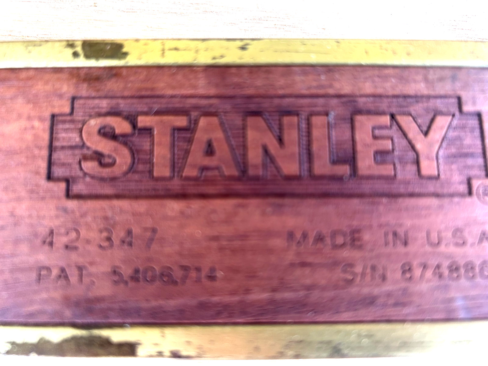 VTG Stanley Level #42-347 Four-Foot = 48-inches SN-874886 VERRY GOOD CONDITION