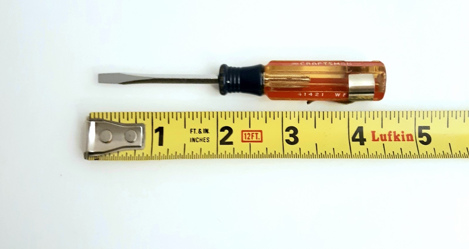 Vintage Craftsman 41421 P WF Pocket Clip Screwdriver, Red/Blue Handle