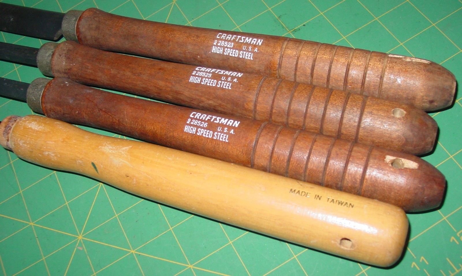 3 Craftsman High Speed Steel Wood Turning Lathe Chisels 928523, 25, 26 & Other