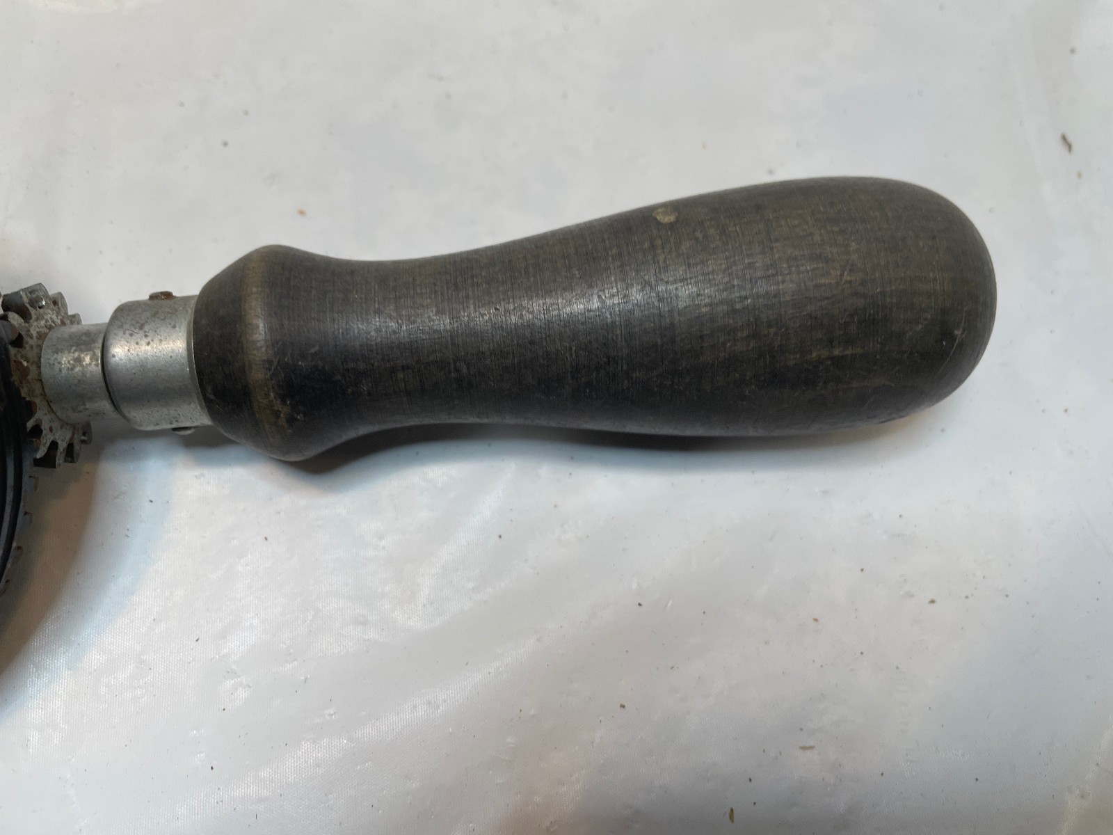 Vintage Antique Hand Drill Wood Handle 11″