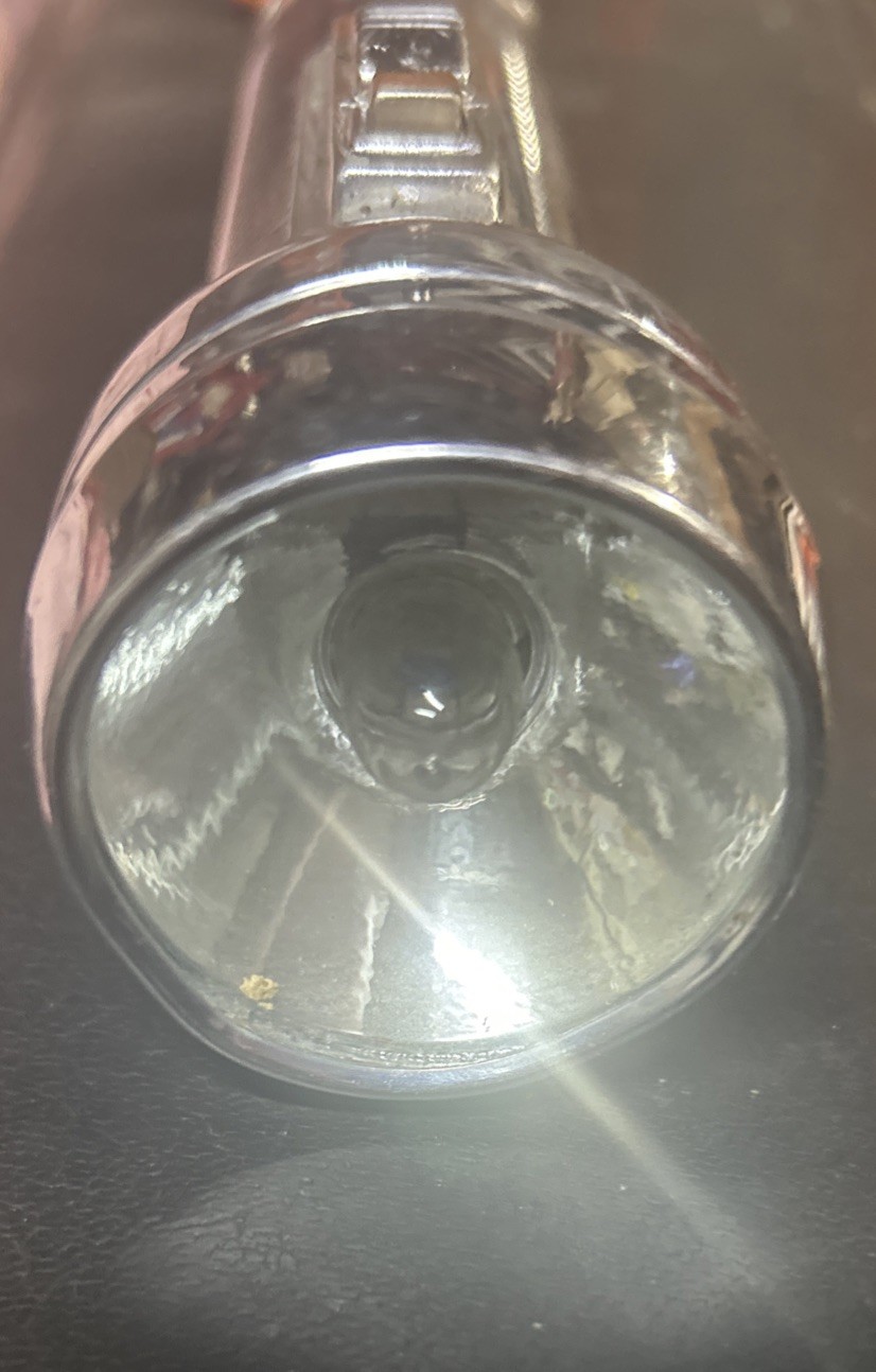 Vintage Ray-O-Vac Stainless Steel Flashlight Chrome Silver Tested With Bulb
